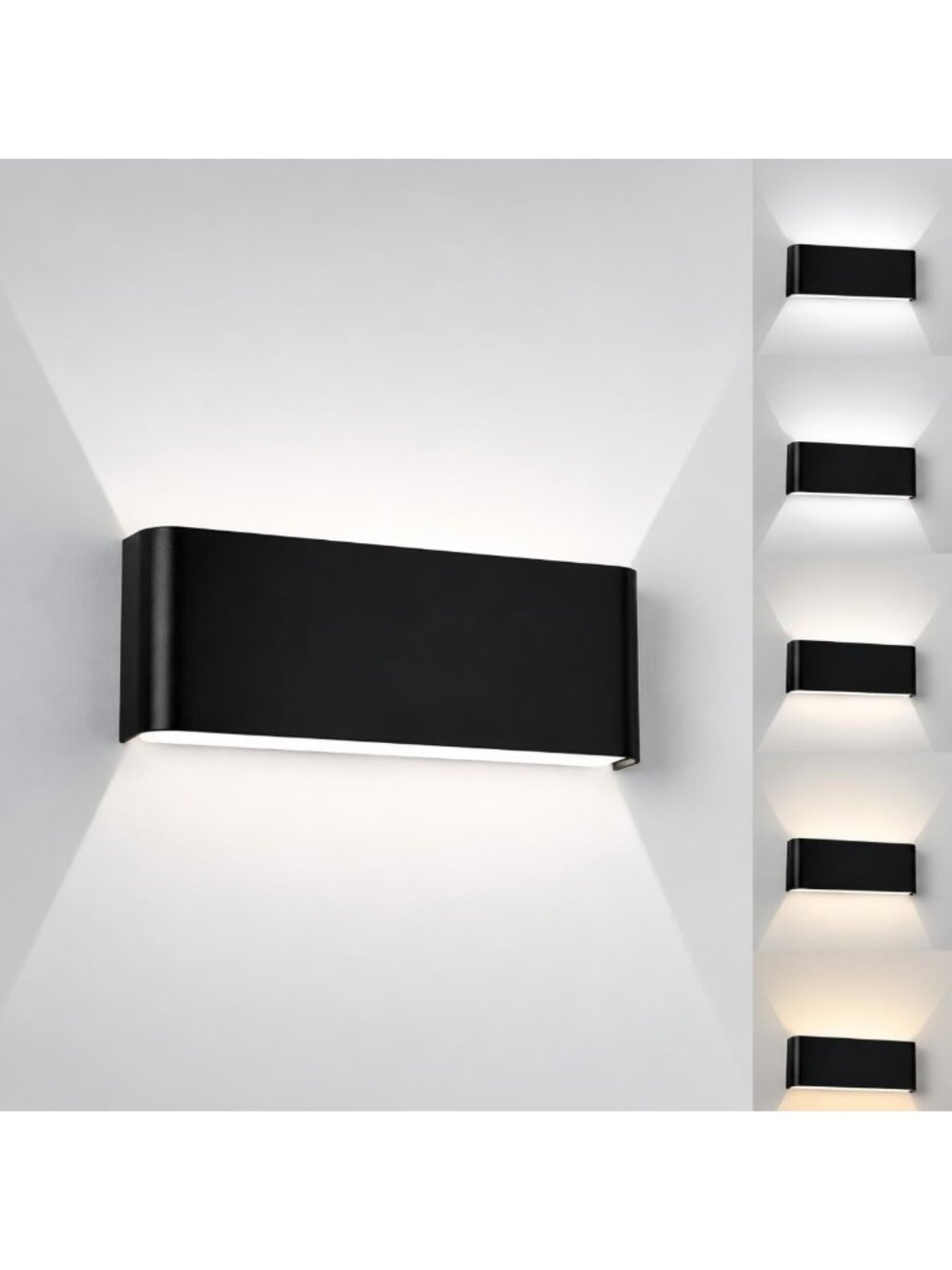 Modern 11in LED Wall Sconce - 5CCT Color Changing, Stylish Black Indoor Lighting